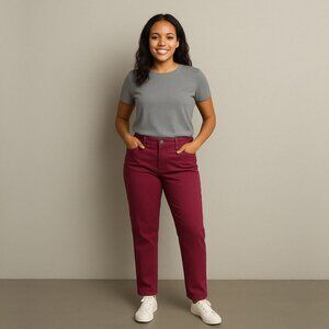 Talbots Women's Dark Pink Simply Flattering Boyfriend Jeans - Size 14W - NWT $89